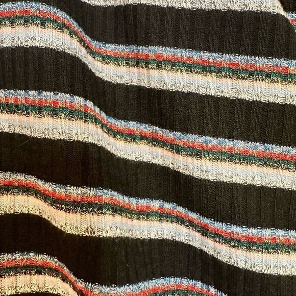 Privacy Please Revolve Hartford Metallic Ribbed Stripe Black Bodysuit Size XL - Picture 3 of 5